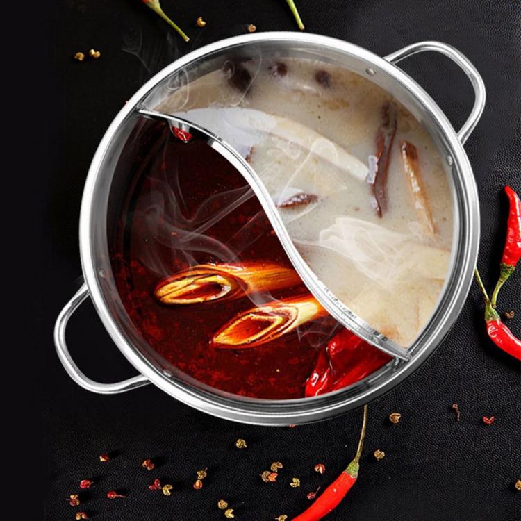 all in one place כלי מטבח ובישול ABEDOE 1pc Cooking Pot Stainless Steel Single-Layer Cooking Pot 30cm Double Ear Duck Mandarin Fondue Hot Pot Cooking Pot