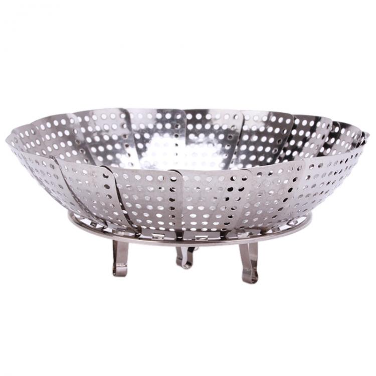 all in one place כלי מטבח ובישול Stainless Steel Multifunctional Steamer Plate Silver Magic Retractable Folding Steaming Fruit Plate Disk