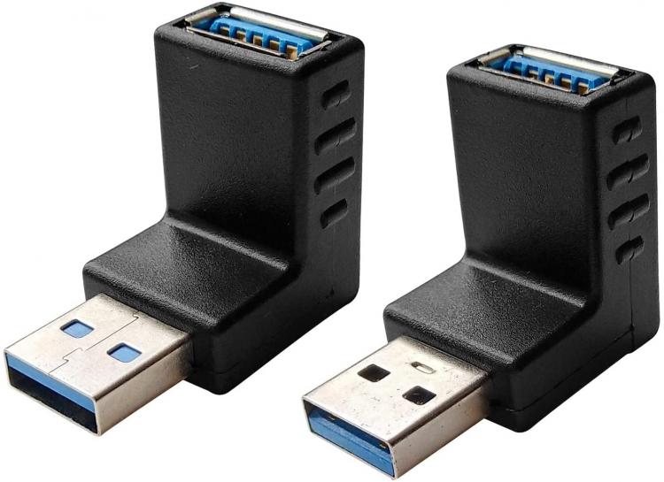 all in one place אביזרים USB 3.0 Male to Female 90 Degree Right Angle Extension Adapter, USB Upward and Downward Connector