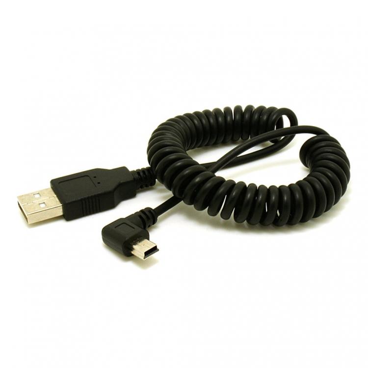 all in one place אביזרים 1pc USB 2.0 A Male to Mini USB 5 Pin Right Angled 90 Degree Spiral Coiled Adapter Cord Cable 5ft for MP3 Players Digital Cameras