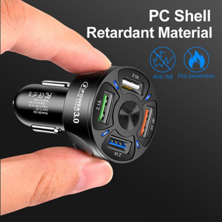 all in one place אביזרים 3A QC3.0 4USB Car Charge Fast Charger One Tow Four Mobile Phone Car Charger Fast Shipping