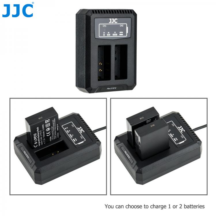 all in one place אביזרים JJC LC-E12C USB Dual Battery Charger For Canon LP-E12 LPE12 Batteries on Canon PowerShot SX70 HS EOS M M50 Mark II M100 M50 M10