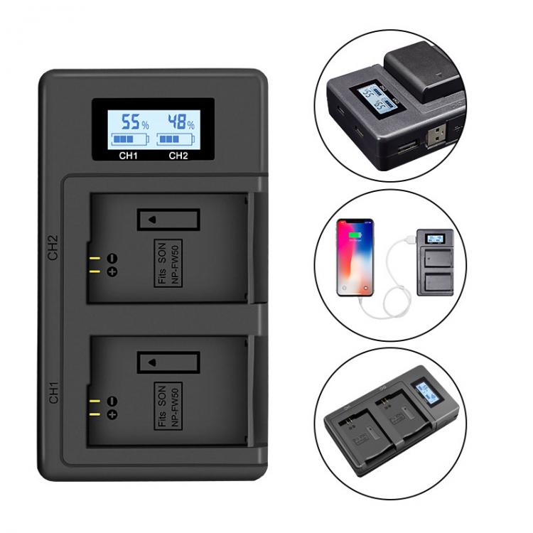 all in one place אביזרים PUENDI NP-FW50 Camera Battery Charger for Sony A6000, A6500, A6300, A7, A7II, A7RII, A7SII, A7S, A7S2, A7R, A7R2, A5100, RX10