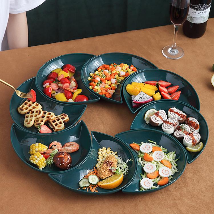 all in one place כלי מטבח ובישול Creative Wheat Straw Plates UnbreakableDinner Plates Moon Sharp Plate Food Fruit Snack Flavor Plate Dishwasher Microwave Safe