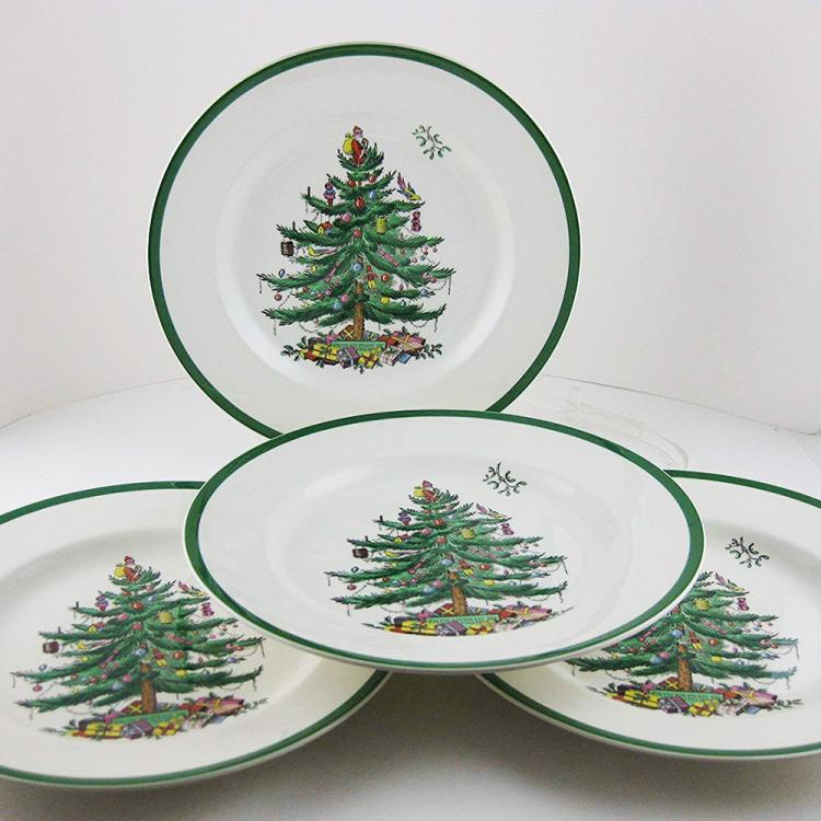 all in one place כלי מטבח ובישול Set of 4  6.5 INCH Christmas Tree Ceramic Plate Breakfast  Beef Dishes Dessert Dish Fruit Snack Plate