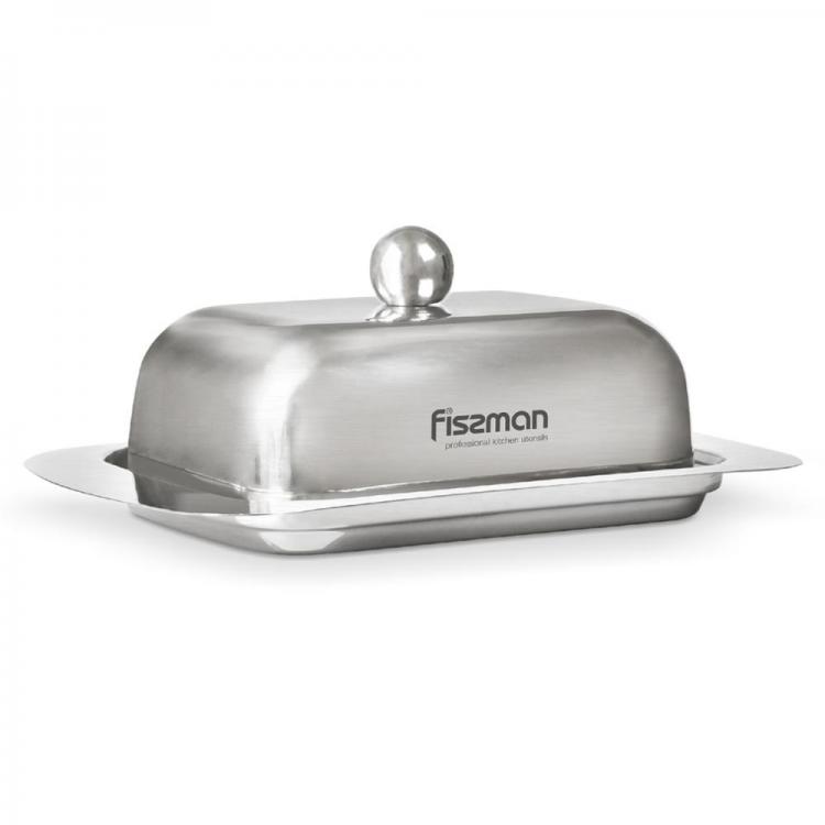 all in one place כלי מטבח ובישול Fissman 304 Stainless Steel Butter Dish Box Container Cheese Server Storage Keeper Tray with Lid Kitchen Dinnerware