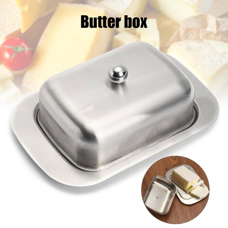 all in one place כלי מטבח ובישול Stainless Steel Butter Dish Box Fruits Dessert Cheese Storage Tray with Lid Home Butter Plates Kitchen Dining Bar Tableware