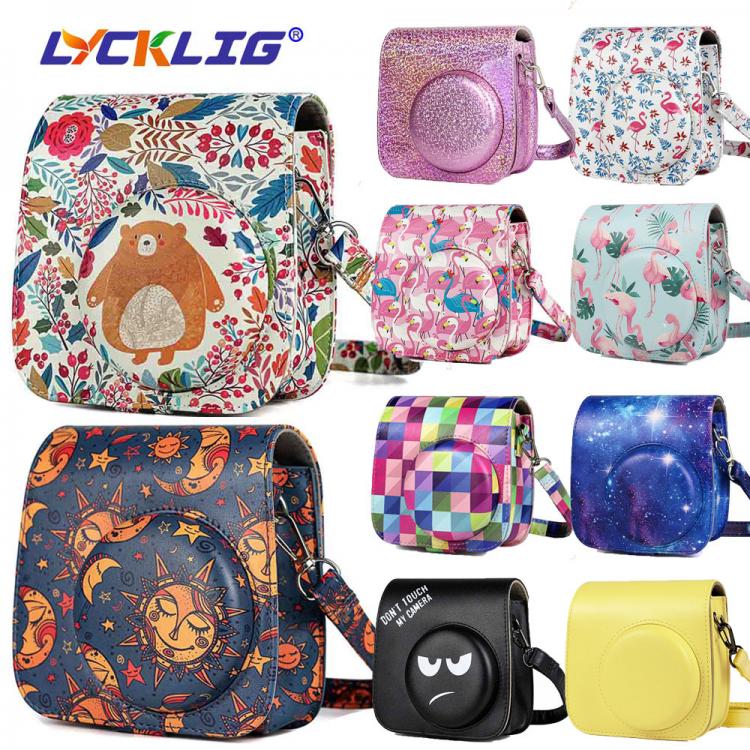 all in one place אביזרים Lycklig Camera Case for Fuji FujiFilm Instax Mini 9 8 Instant Film Cameras, PU Leather Protective Cover Bag with Shoulder Strap