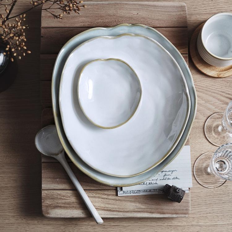 all in one place כלי מטבח ובישול Jagencn Nordic Ceramic Food Dish Plate Household Pottery Flat European Salad Platter Snack Plate Irregular Tableware