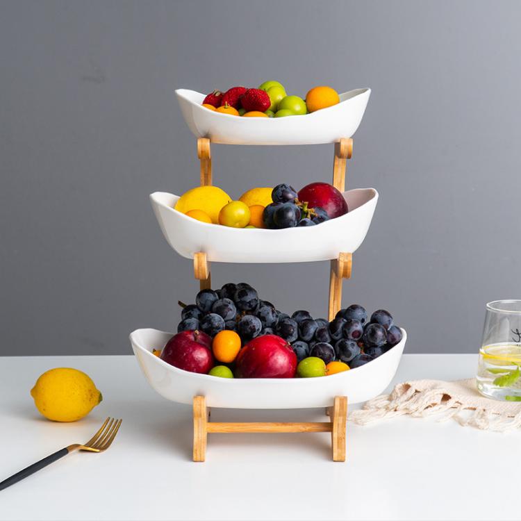 all in one place כלי מטבח ובישול Plastic Living Room Home Three-layer Fruit Plate Candy Dish Creative Modern Dried Fruit Fruit Basket Snack Plate