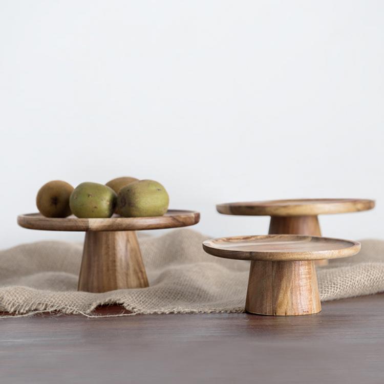 all in one place כלי מטבח ובישול Fruit Tray Natural Wood Serving Tray Dried Fruit Dessert Cake Stand Display Cake Tray Dessert Dishes Decoration Plates For Food