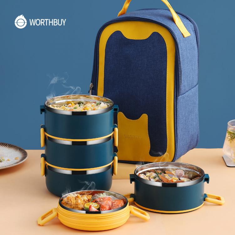 all in one place כלי מטבח ובישול WORTHBUY Portable Lunch Box For Kids School Thermal Food Container Leak-Proof Stainless Steel Bento Lunch Box Kitchen Food Box