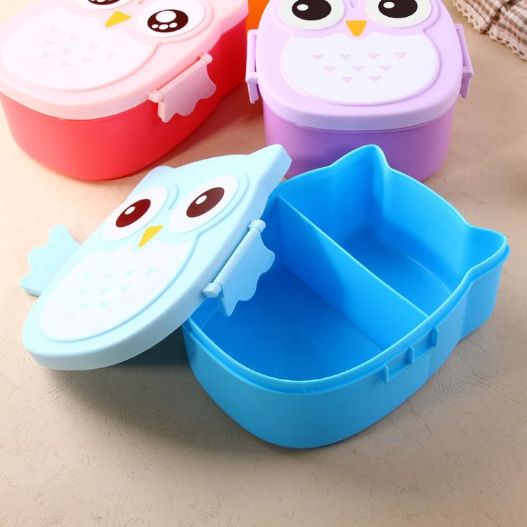 all in one place כלי מטבח ובישול Cute Cartoon Owl Lunch Box Food Container Storage Box Portable Lunch Box Kids Student Bento Box Container With Compartments Case