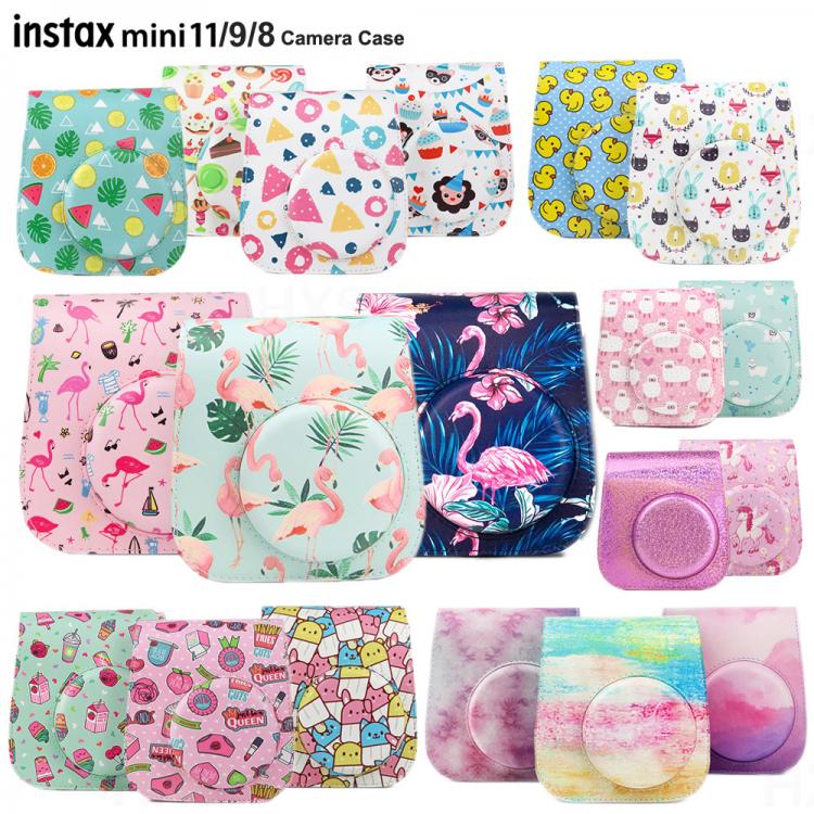 all in one place אביזרים Camera Case Compatible with Fujifilm Instax Mini 11/9/8 Instant Film Camera, PU Leather Bag Cover with Adjustable Shoulder Strap