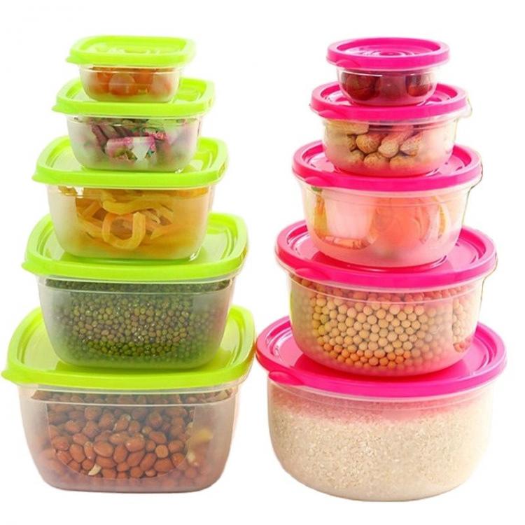 all in one place כלי מטבח ובישול 5 Pieces Sets plastic Lunch Box Portable Bowl  Food Container Lunchbox Eco-Friendly Food  Storage Boxes Kitchen Seal Box