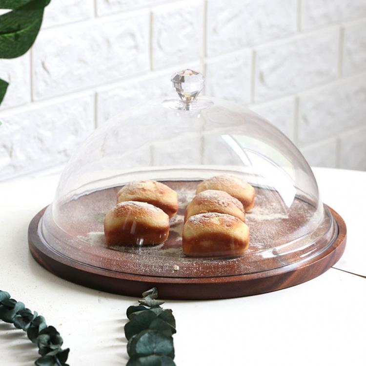 all in one place כלי מטבח ובישול Nordic Style Retro Cake Plate Bread Fruit Display Holder Dessert Storage Tray With Dust-Proof Food Cover Party Decoration