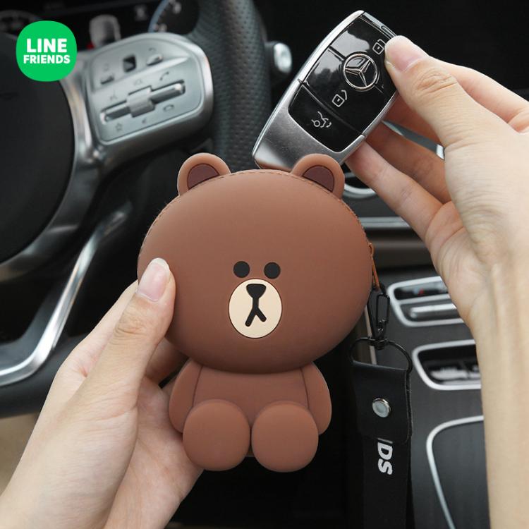 all in one place אביזרים Line Friends Car Key Case Creative Cartoon Car Pull Cute Protection Key Bag