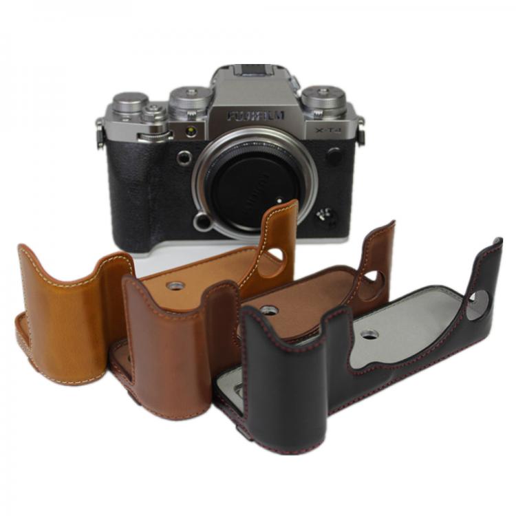 all in one place אביזרים XT4 Camera Bag PU Leather Half Body Set Cover For Fujifilm FUJI X-T4 XT4 Bottom Case With Battery Opening