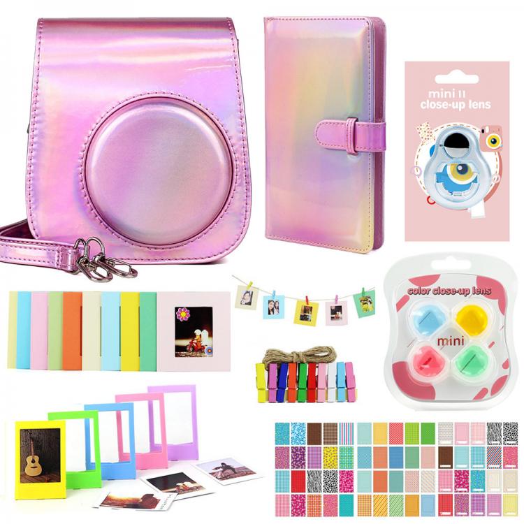 all in one place אביזרים Fujifilm Instax Mini 11 Camera Accessories Bundle Kit Shoulder Bag Case 96 Pockets Photo Album Film Frames Filters Selfie Set