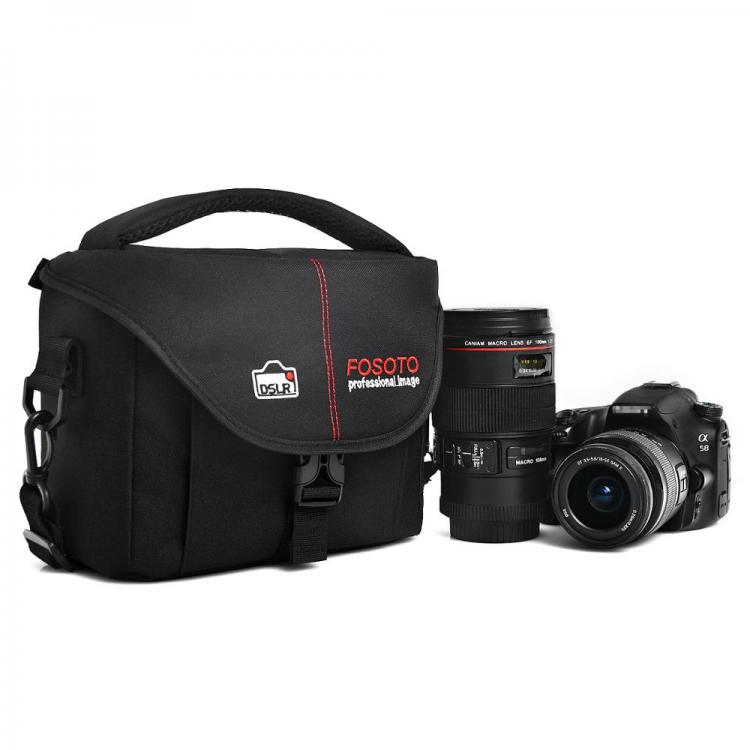 all in one place אביזרים FOSOTO DSLR Camera Bag Fashion Polyester Shoulder Bag Waterproof Camera Case For Canon Nikon Sony Lens Pouch Bag Photo Video bag