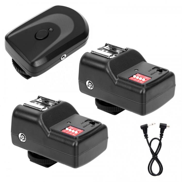 all in one place אביזרים Flash Trigger 16 Channel Wireless Flash Trigger Set 1 Transmitter + 2 Receivers + 1 Sync Cord for Canon for Nikon for Olympus