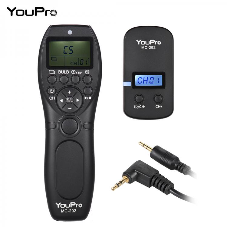 all in one place אביזרים YouPro MC-292 E3/S2/DC2/N3/DC0 2.4G Wireless Remote Control LCD Timer Shutter 32 Channels for Canon/Sony/Nikon/Fujifilm Cameras