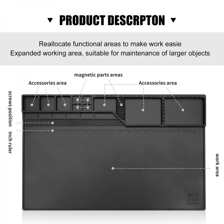 all in one place כלי עבודה Heat Insulation Pad ESD Soldering Working Mat Magnetic Silicon Mat Repair Heat-resistant Platform for BGA Soldering Station