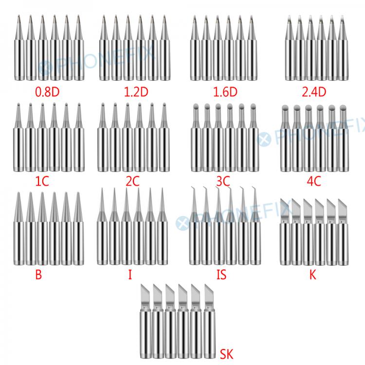 all in one place כלי עבודה 5pcs Lead-free Solder Iron Tip I/B/K/2.4D/3C 900M Pure Copper Welding Head BGA Soldering Tools for 936 852d+ 909D Rework Station