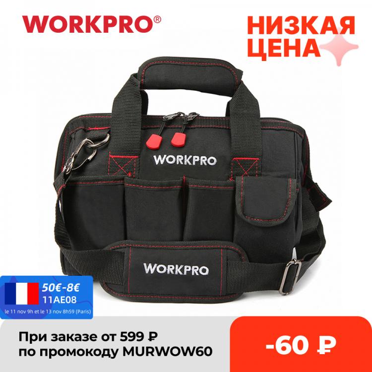 all in one place כלי עבודה WORKPRO 12 inch Tool Bag 600D Polyester Electrician Shoulder Bag Tool Kits Bag Multi Bag Men Crossbody Bag for Tools