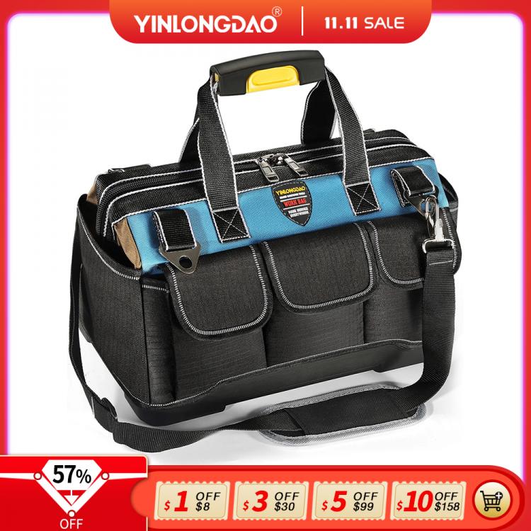 all in one place כלי עבודה Electrician Tool Bag 14/16/19/20 inch Electrician Bag 1680D Oxford Waterproof Wear-Resistant Strong Tool Storage Toolkit