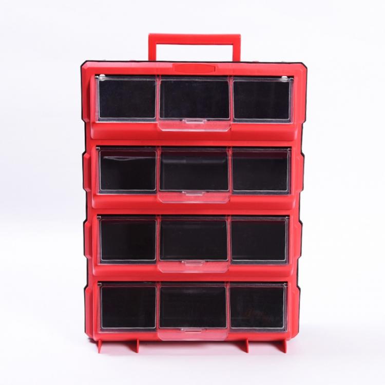 all in one place כלי עבודה J2FB Plastic Parts Storage Hardware Grid Craft Cabinet Tool Case Drawer 12 Bins Storage Tool Case Electronic Component Case