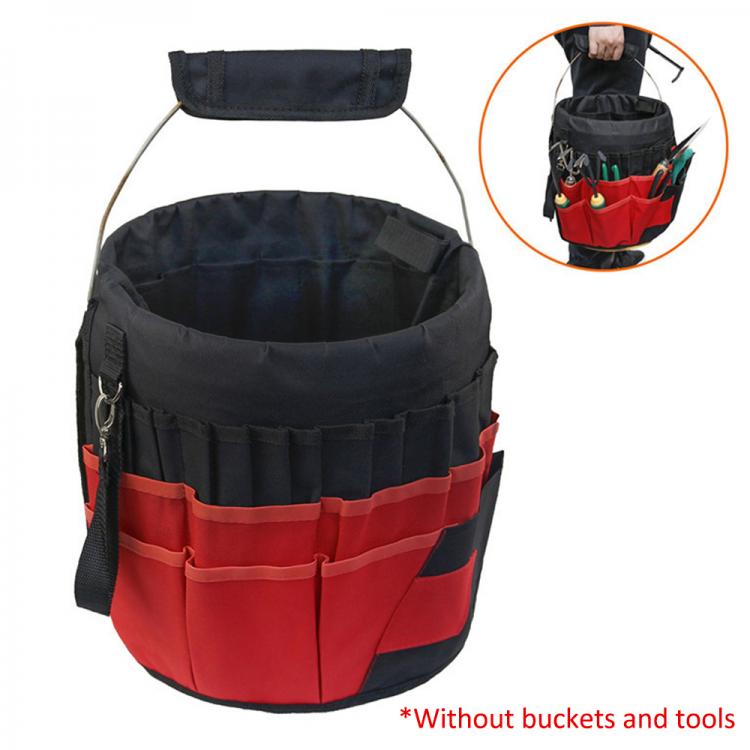 all in one place כלי עבודה 5Gallon Bucket Tool Organizer Waterproof Bucket Boss Tool Bag with 42Pockets Fits to 3.5-5Gallon Bucket for Gardener Electrician