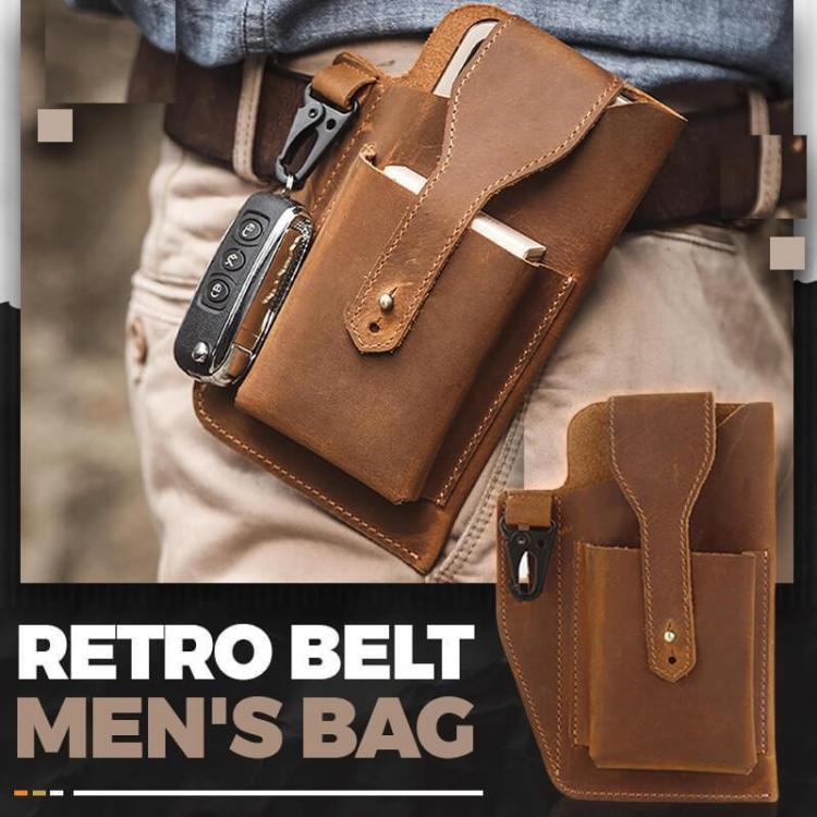 all in one place כלי עבודה Retro Belt Waist Men's Bag Sports Running Outdoor Sports Cell Phone Leather Waist Bag For Phone Men Multi-Function Key Pen Be