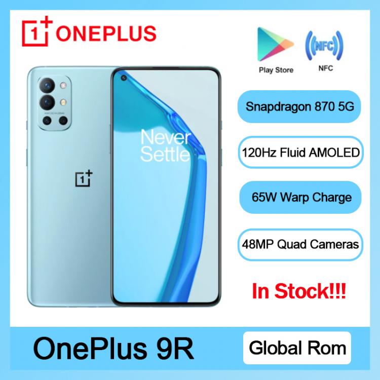 all in one place טלפונים סלולרים Original Global Rom OnePlus 9R 5G Smartphone 9 R Snapdragon 870 8GB 128GB 6.55'' 120Hz AMOLED Screen 65W Warp Mobile Pho