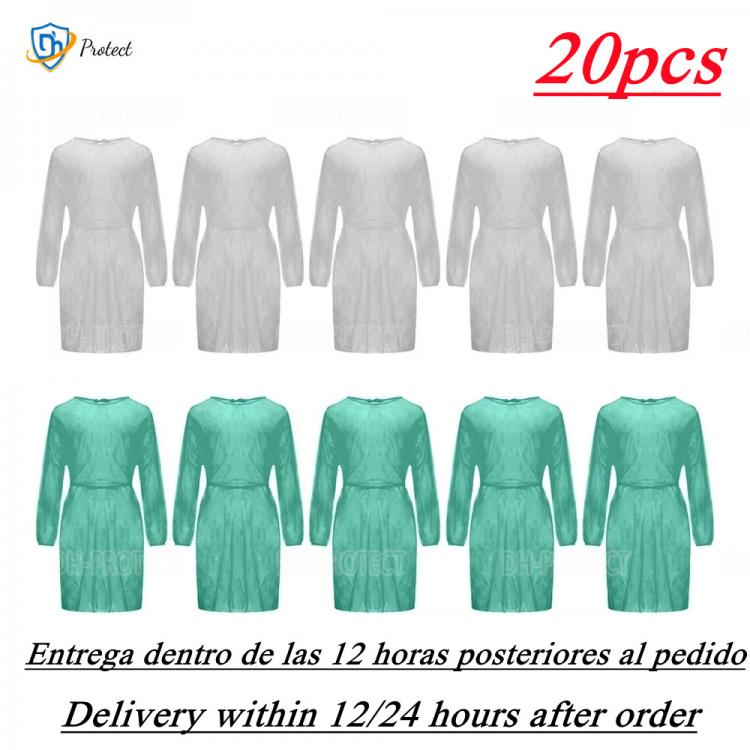 all in one place כלי עבודה 20pcs Unisex Disposable Protective Isolation Clothing Anti-spitting Waterproof Anti-oil Stain Nursing Gown Anti-fog Nursing Suit