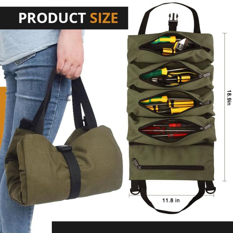 all in one place כלי עבודה 1PCS Roll Tool Roll Multi-Purpose Tool Roll Up Bag Wrench Roll Pouch Hanging Tool Zipper Carrier Tote Dropshipping