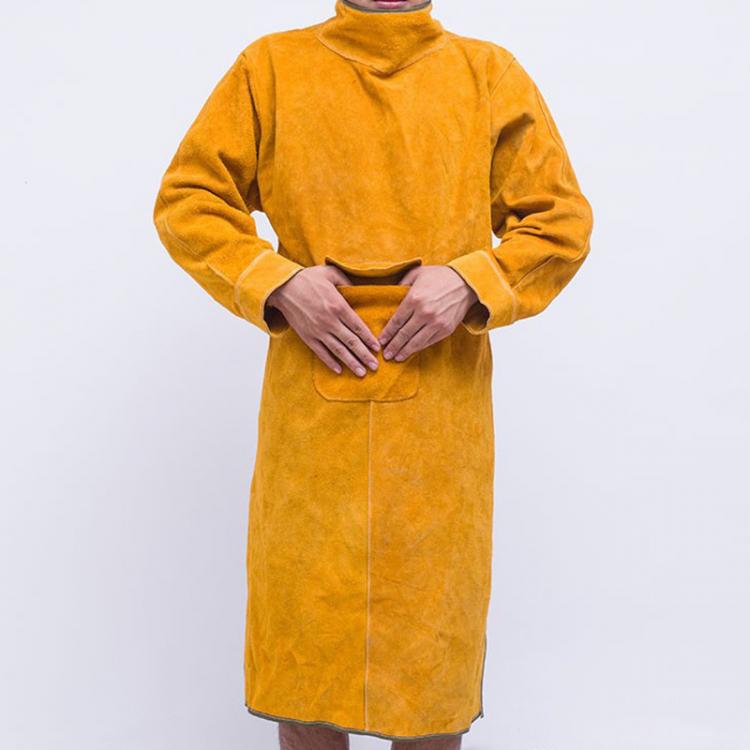 all in one place כלי עבודה Durable Cow Split Long Leather Welding Industrial Work Safety Clothing Heat Insulation Flame Resistant Protective Clothes