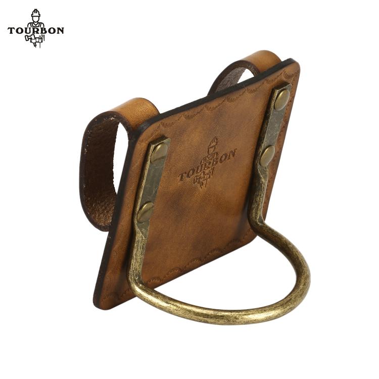 all in one place כלי עבודה Tourbon Genuine Leather Heavy Duty Steel Loop Axe Hatchet Hammer Holder Slot Tool Holster for Belt (5cm)