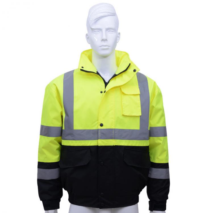 all in one place כלי עבודה Hi Viz Vis Winter Jacket High Visibility Reflective Warm Waterproof Workwear Padded Outdoor Traffic Roadwork Construction