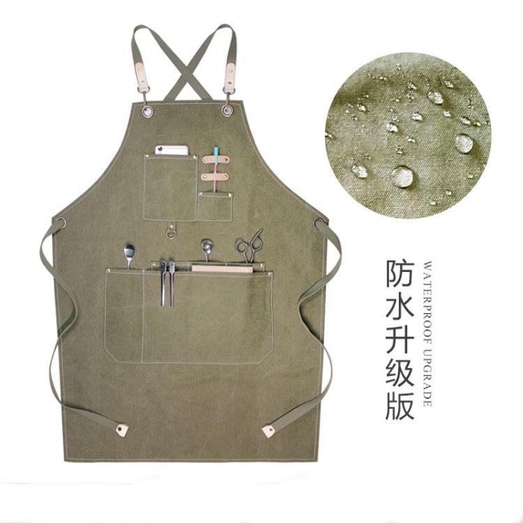 all in one place כלי עבודה Canvas Apron Bib Chef Kitchen Apron For Women Men Barista Bartender Pockets Pinafore Barber Coffee Restaurant BBQ Potect