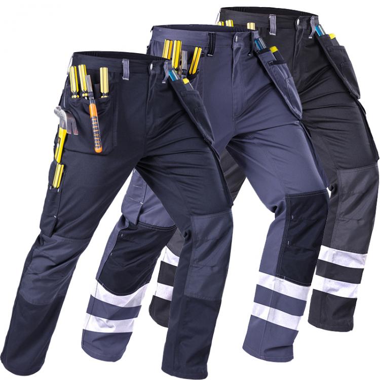 all in one place כלי עבודה Durable Carperner Mechanic Work Pants With Reflectors and Multi Pockets Mens Cargo Trousers Construction Working Trousers