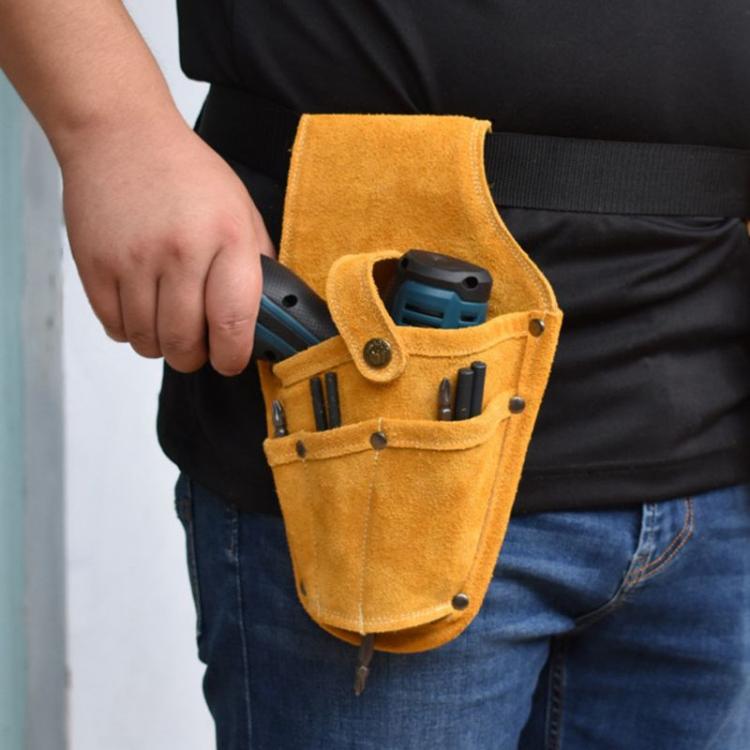 all in one place כלי עבודה Cowhide Drill Holster Waist Tool Bag Electric Waist Belt Tool Pouch Bag with Belt for Power Drill Electric Screwdriver