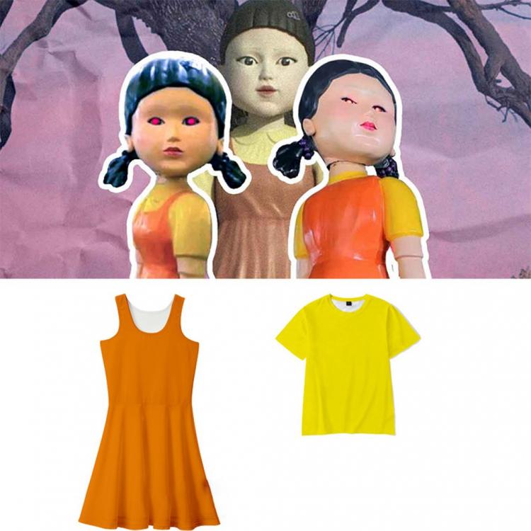 all in one place כלי עבודה Squid Game Round Six Cosplay Costumes Halloween Wooden Man Girl T-shirt Dress Suit Kids Christmas Robot Doll Scary Halloween Hot