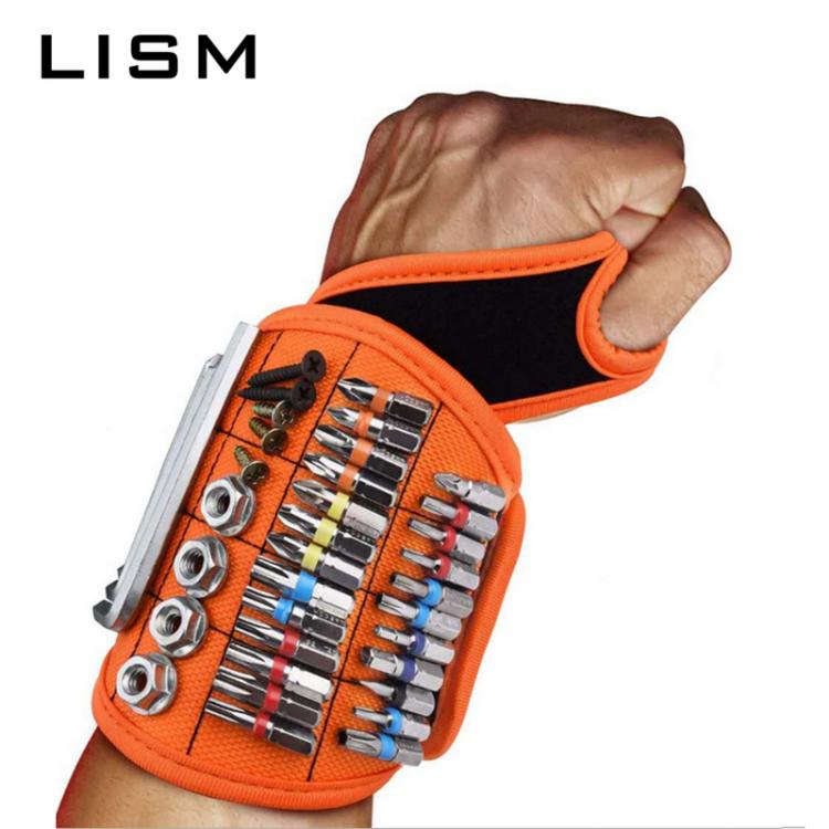 all in one place כלי עבודה Portable Magnetic Wristband Tools Bag Magnet Electrician Wrist Tool Belt Screws Nails Drill Bits Bracelet Repair Tool Instrument
