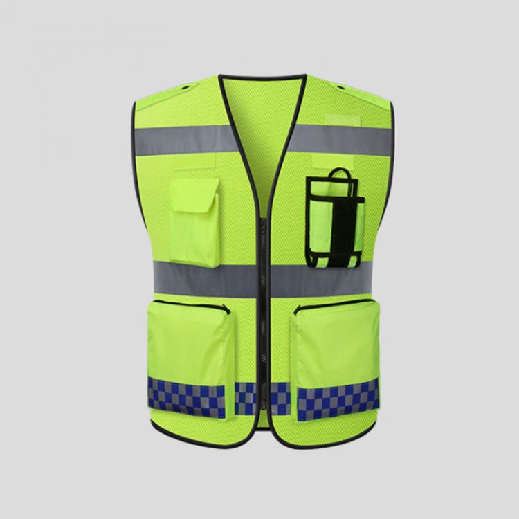 all in one place כלי עבודה Mesh Reflective police Safety Vest High Visibility Pockets Breathable Workwear Construction Working Clothes Meet Ansi Class 2