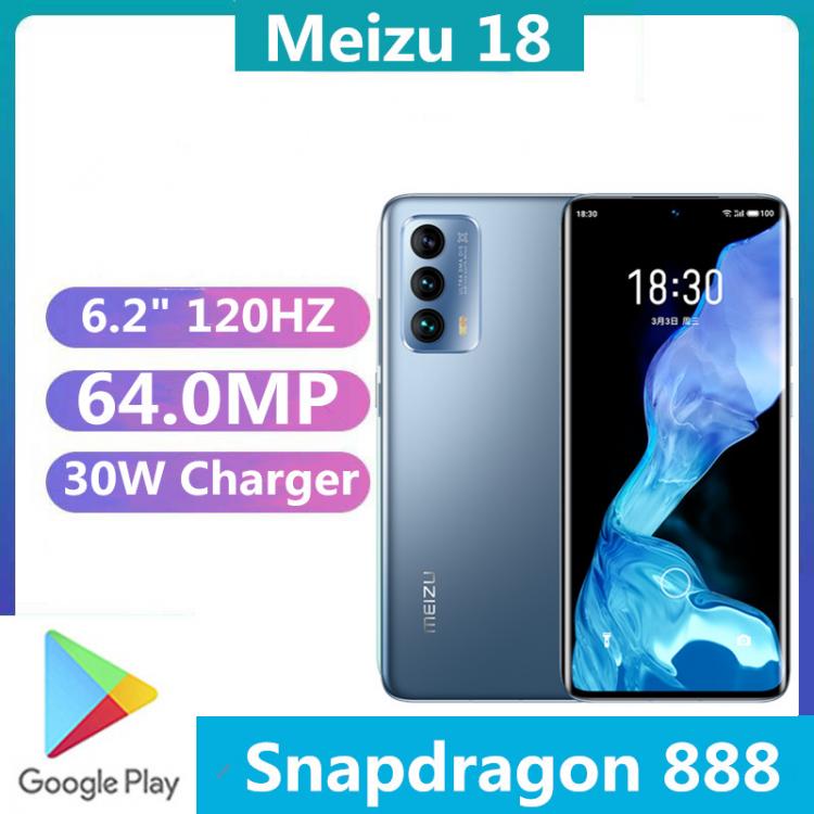 all in one place טלפונים סלולרים DHL Fast Delivery MeiZu 18 5G Android Phone 30W Charger 6.2" 120HZ Snapdragon 888 64.0MP Screen Fingerprint OTA Dual Sim