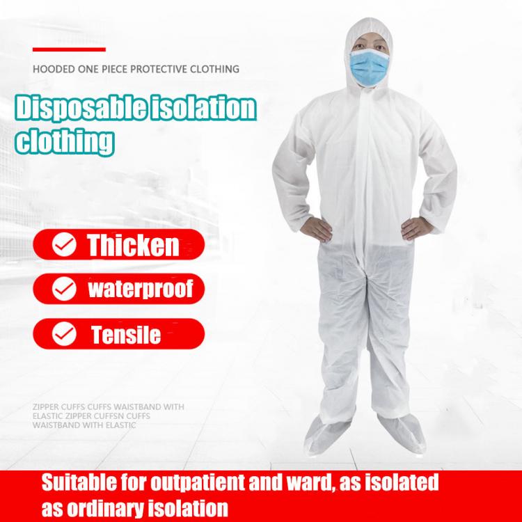 all in one place כלי עבודה White Coverall Chemical Hazmat Isolation Suit Disposable Protective Clothing New Anti-Stain Nursing Gown Hazmat Suit L*5