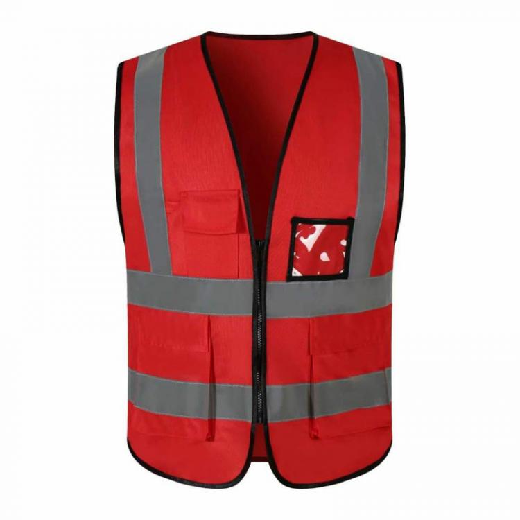 all in one place כלי עבודה Safety vest in Red Enhanced High Visibility Zipper Front Safety Working Vest For Men with Pockets Reflective 3XL Warehouse