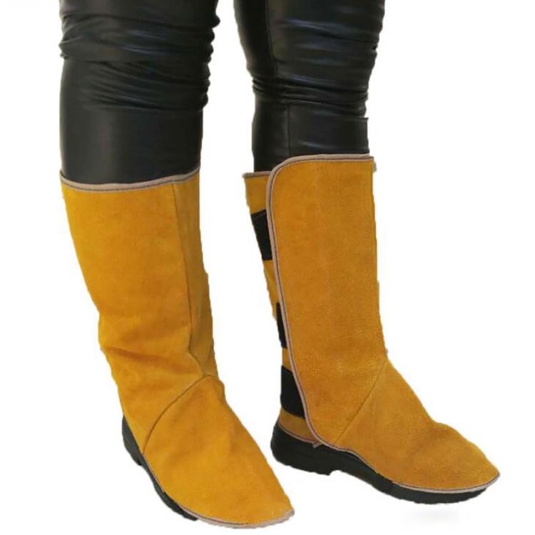 all in one place כלי עבודה Cowhide Leather Welding Covers 32cm Long Welding Protective Shoes Feet Cover for Welder, Flame Resistant Foot Safety Protection