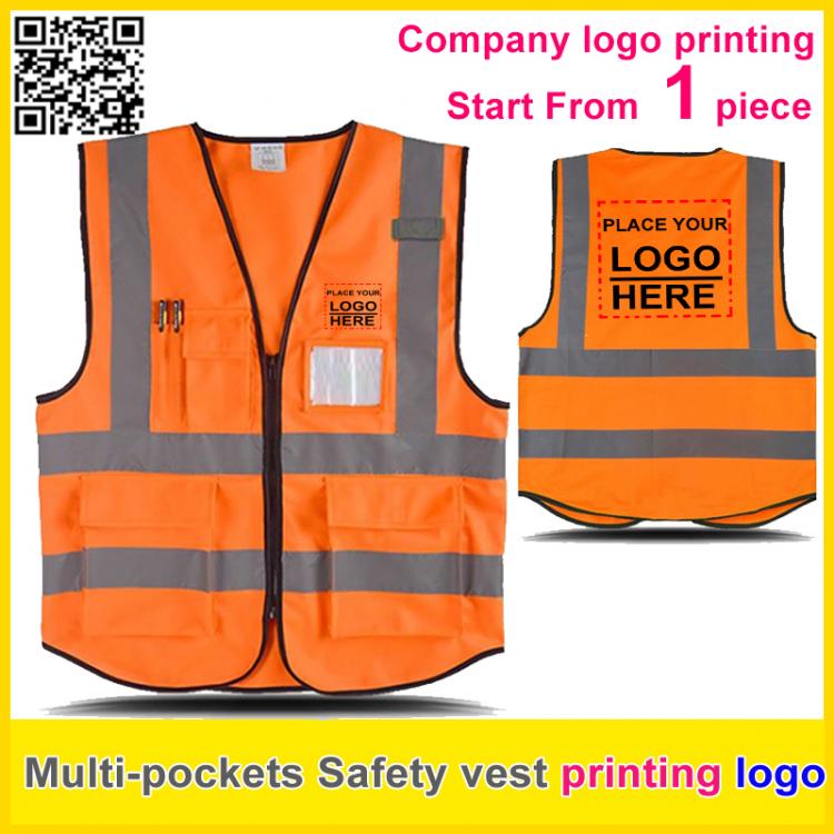 all in one place כלי עבודה SPARDWEAR  Safety reflective vest print logo orange work vest company uniform free shipping
